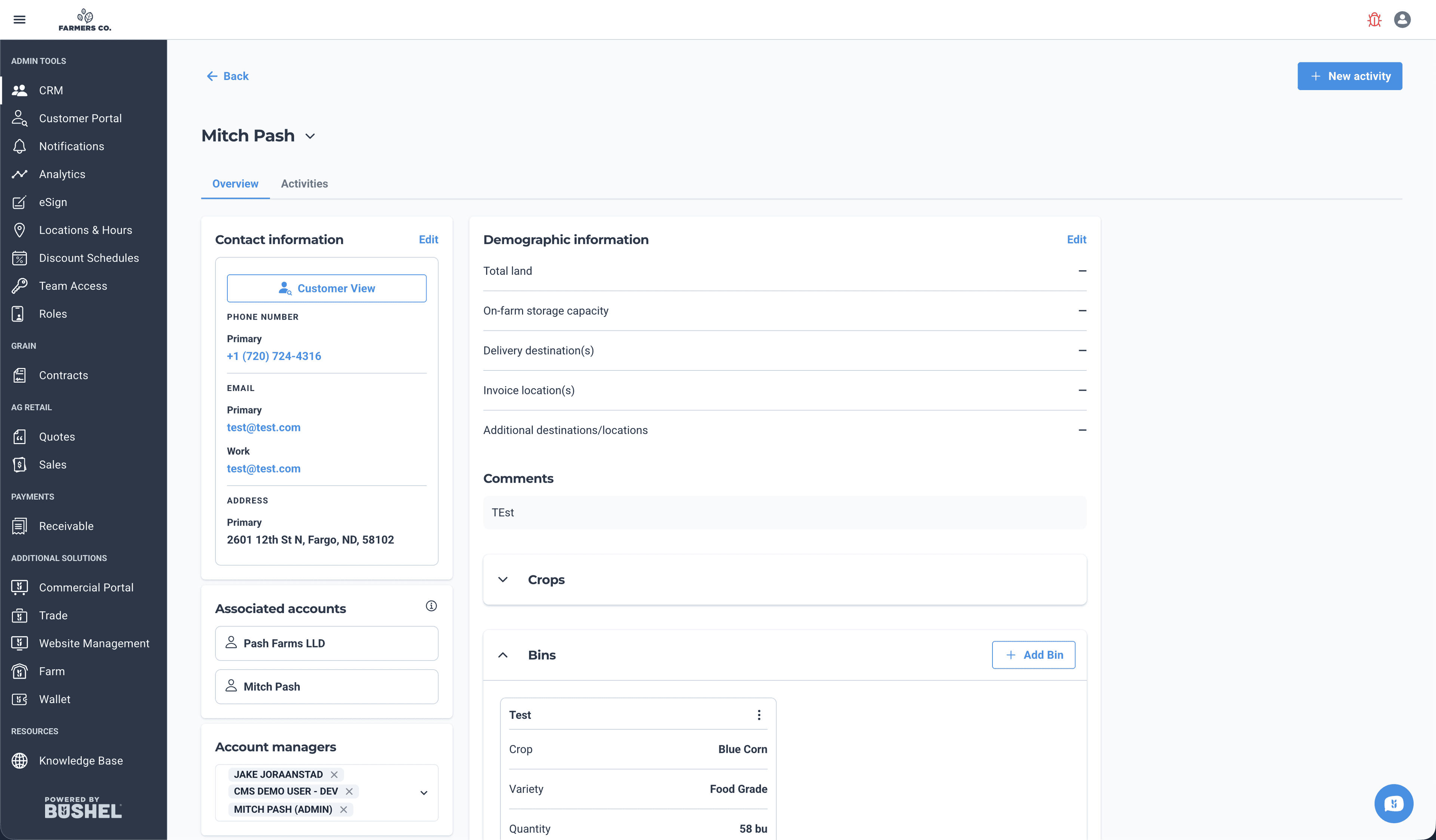 Bushel Admin Portal